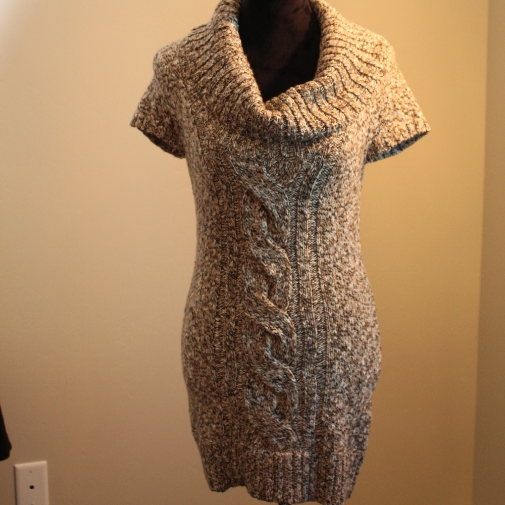 Knitted Sweater Cowl Dress